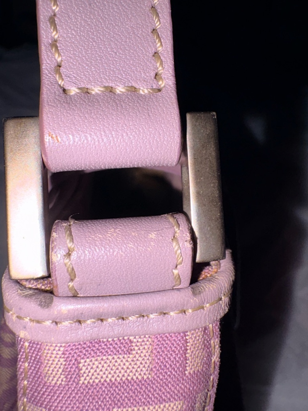 Fendi Dusky Pink Zucca Shoulder Bag with Gold Hardware - Picture 3 of 10